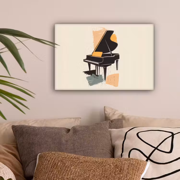 Vleugel - Zwart - Abstract - Illustratie canvas 2cm klein -sfeer1