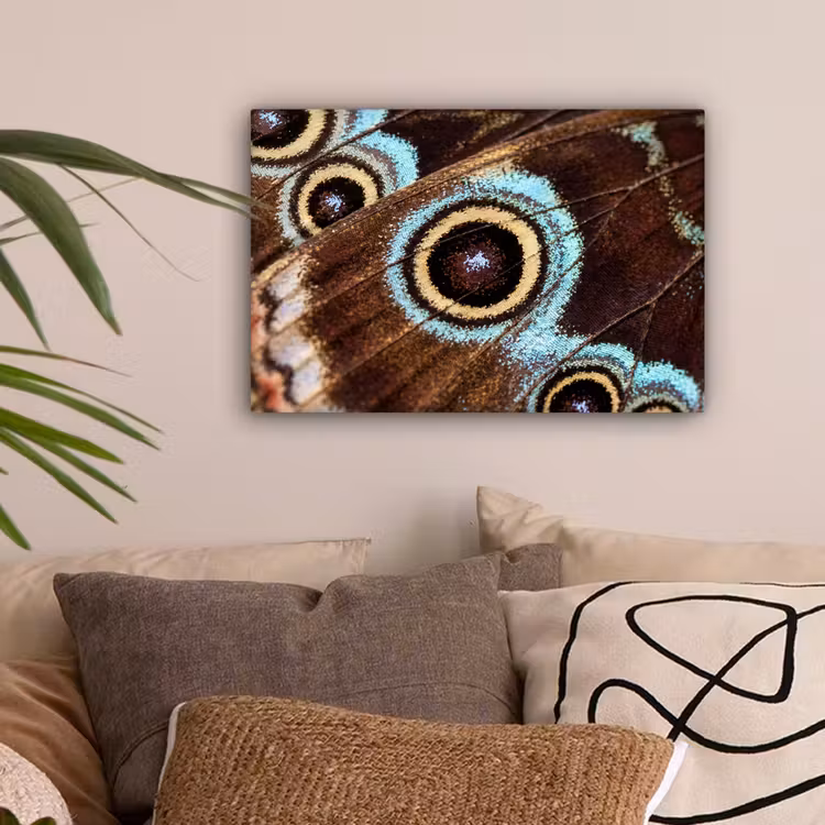 Vleugels - Vlinder - Blauw canvas 2cm klein -sfeer1