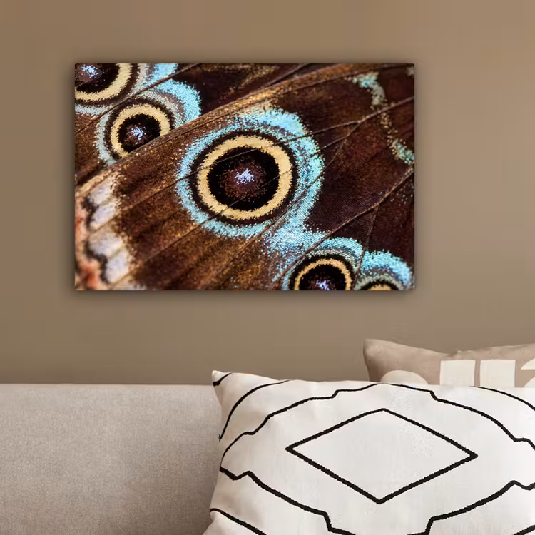 Vleugels - Vlinder - Blauw canvas 2cm klein -sfeer3