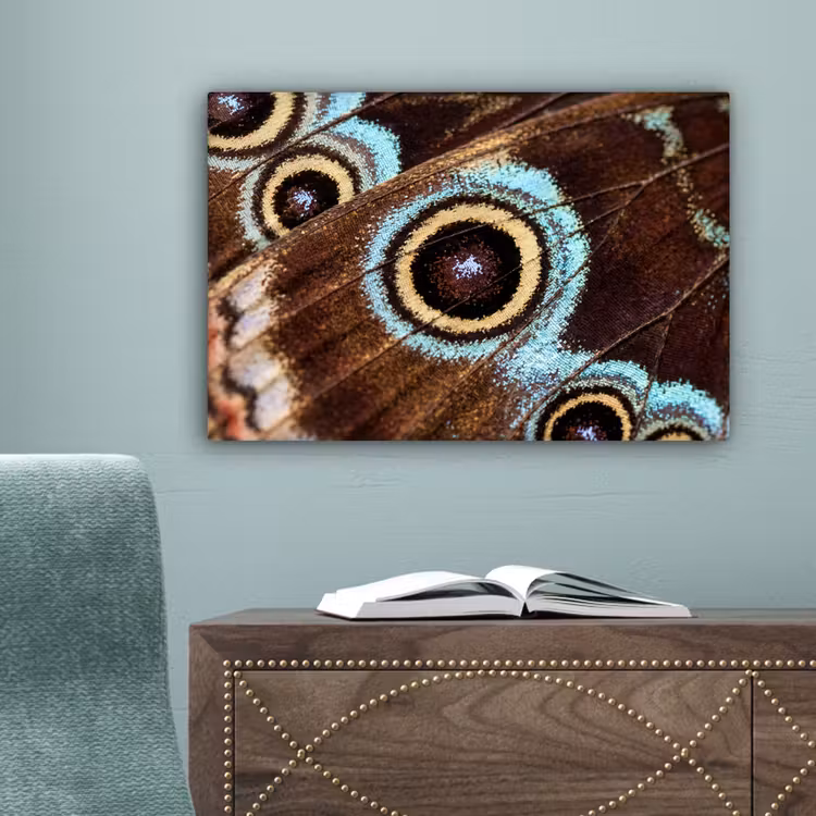 Vleugels - Vlinder - Blauw canvas 2cm klein -sfeer4