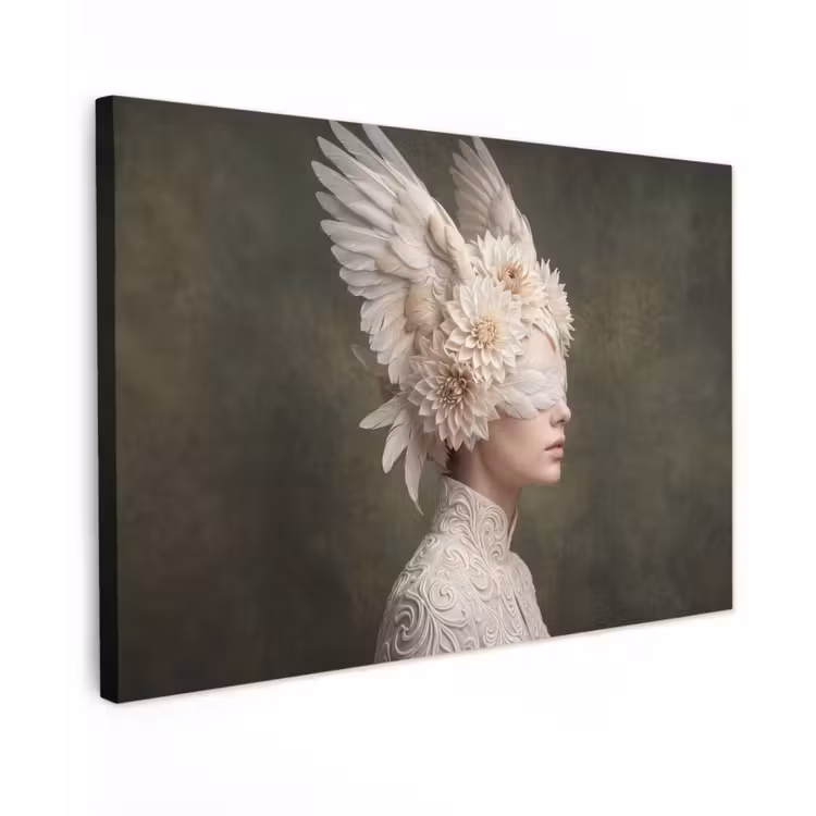 Vleugels - Vrouw - Wit canvas 2cm klein -z3d