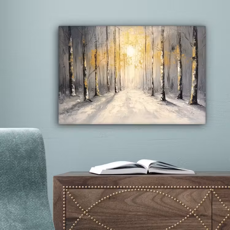 Winter - Abstract - Sneeuw - Natuur - Zon canvas 2cm klein -sfeer4