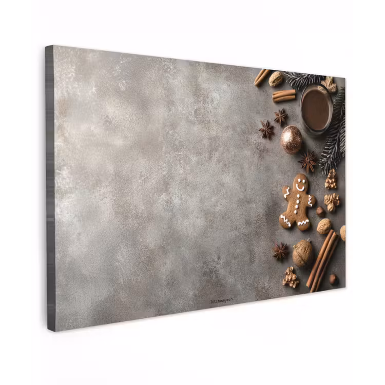 Winter - Kerst - Beton - Gingerbread man canvas 2cm klein -z3d
