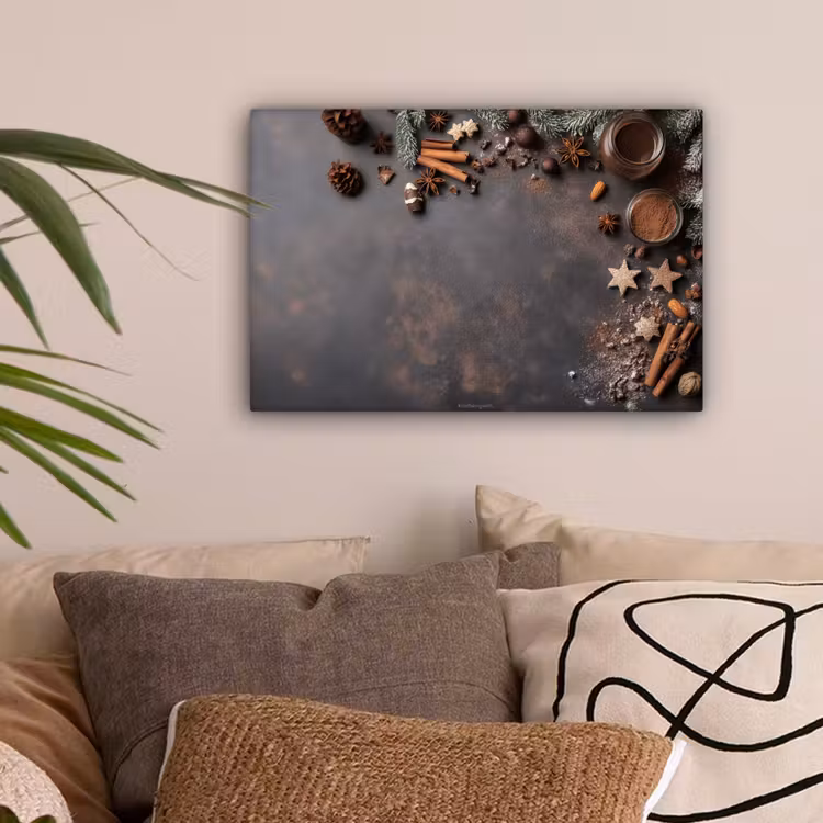 Winter - Kerst - Specerijen - Beton canvas 2cm klein -sfeer1
