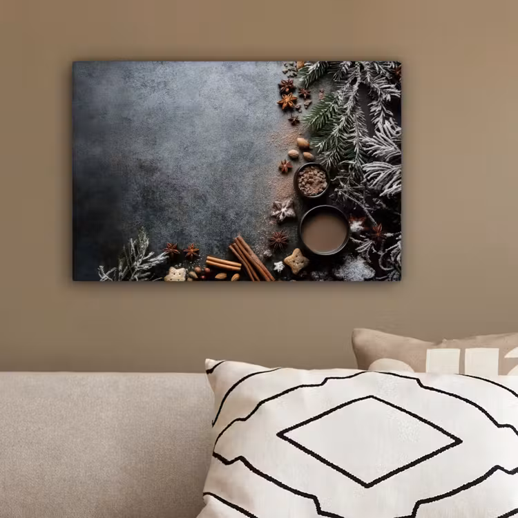 Winter - Kruiden - Sneeuw - Chocolade canvas 2cm klein -sfeer3