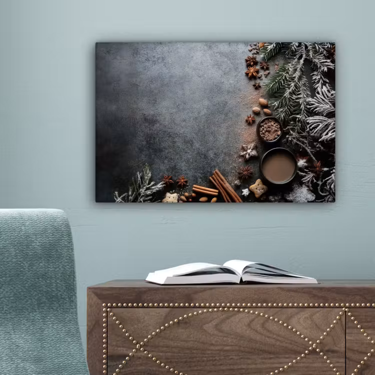 Winter - Kruiden - Sneeuw - Chocolade canvas 2cm klein -sfeer4
