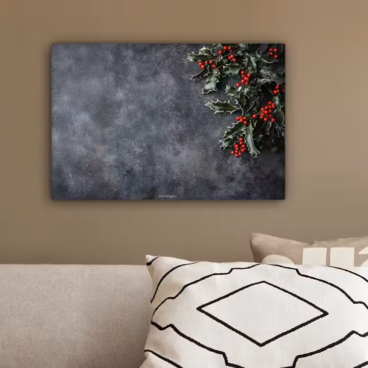 Winter - Hulst - Kerst - Beton canvas 2cm klein -sfeer3