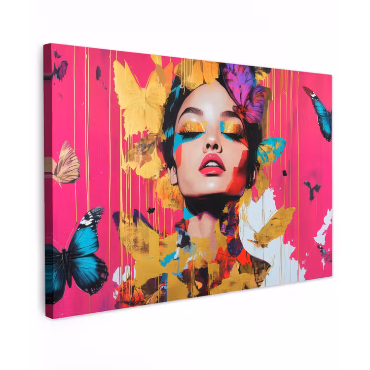 Vrouw - Abstract - Kleurrijk canvas 2cm klein -z3d