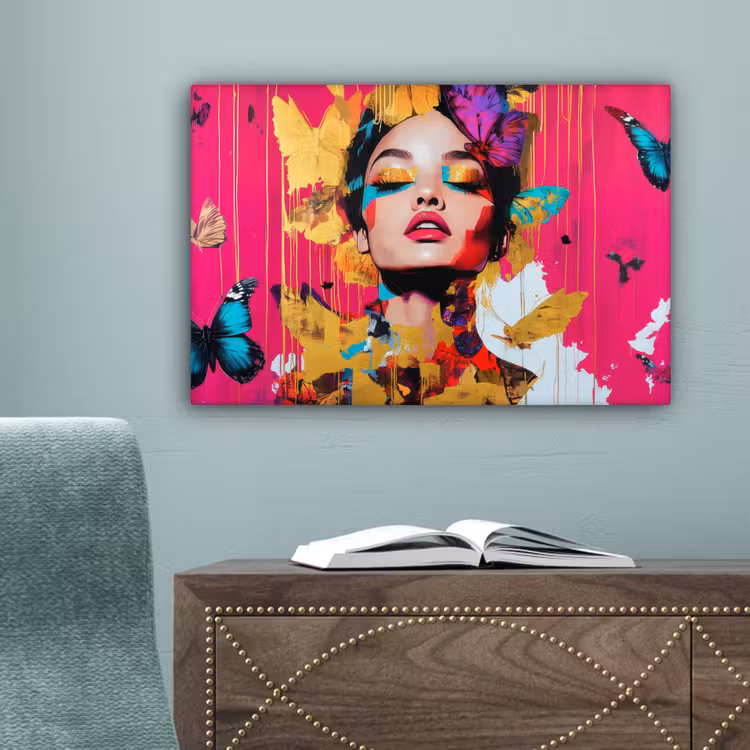 Vrouw - Abstract - Kleurrijk canvas 2cm klein -sfeer4