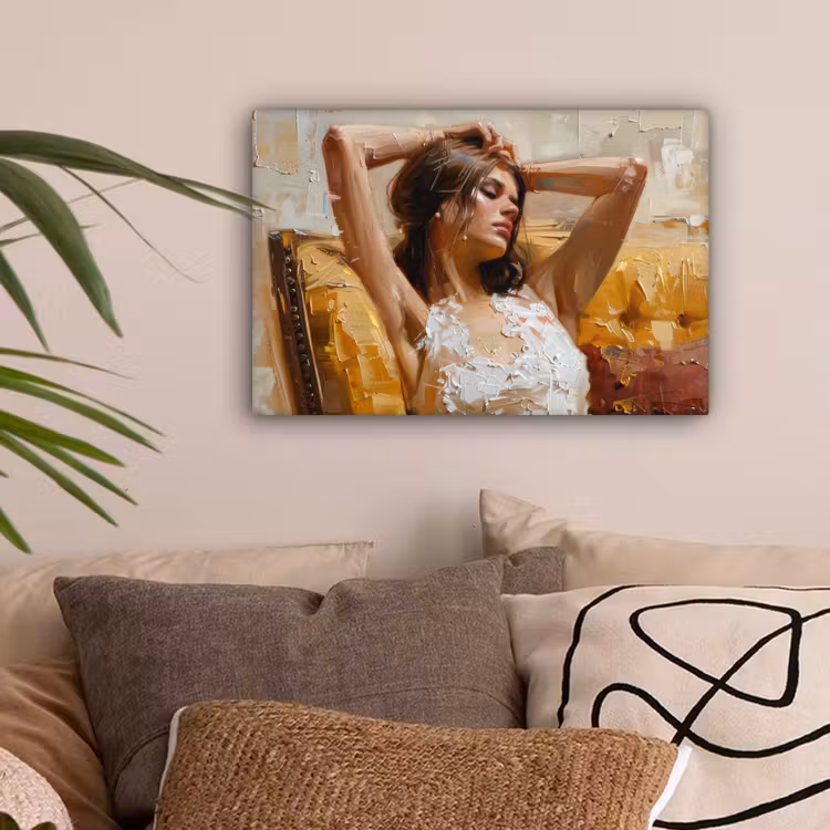 Vrouw - Kunst - Abstract - Modern canvas 2cm klein -sfeer1