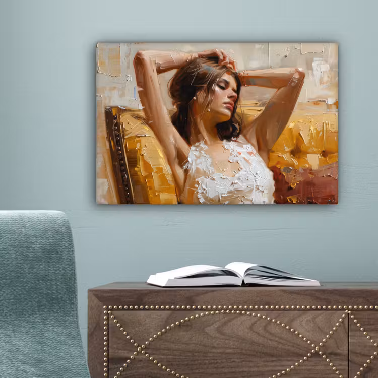 Vrouw - Kunst - Abstract - Modern canvas 2cm klein -sfeer4