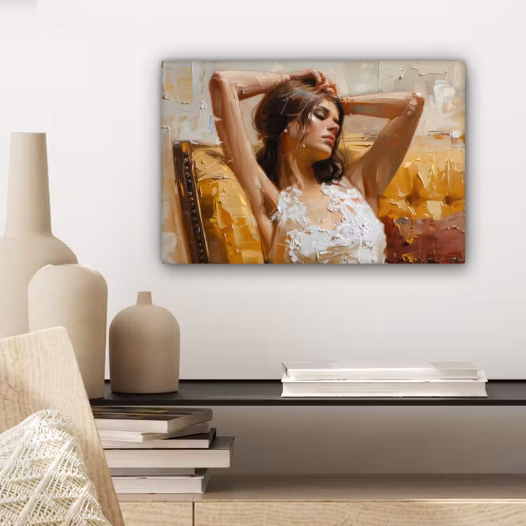 Vrouw - Kunst - Abstract - Modern canvas 2cm klein -sfeer6