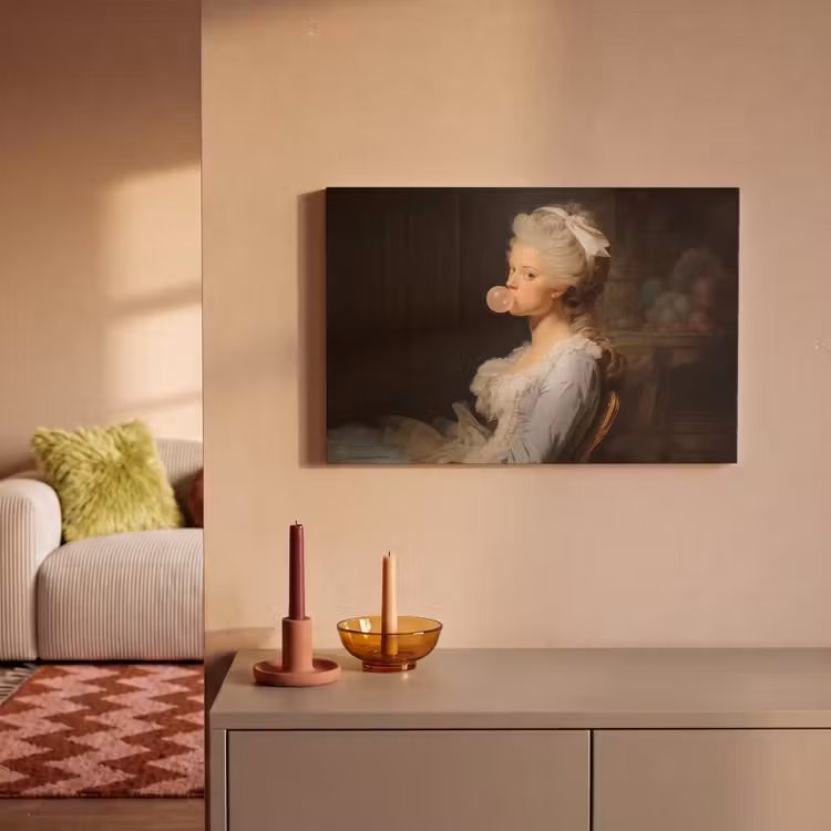 Vrouw - Barokjurk - Kauwgom canvas 2cm klein -sfeer1