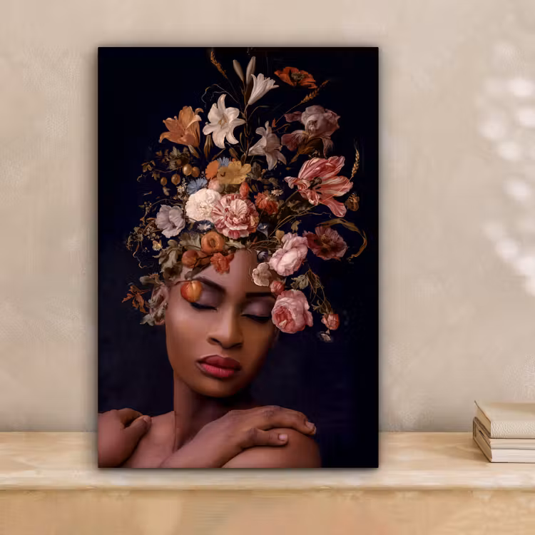 Vrouw - Boeket - Make up canvas 2cm klein -sfeer1