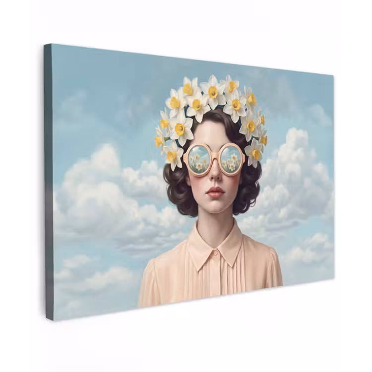 Vrouw - Narcissen - Geel canvas 2cm klein -z3d