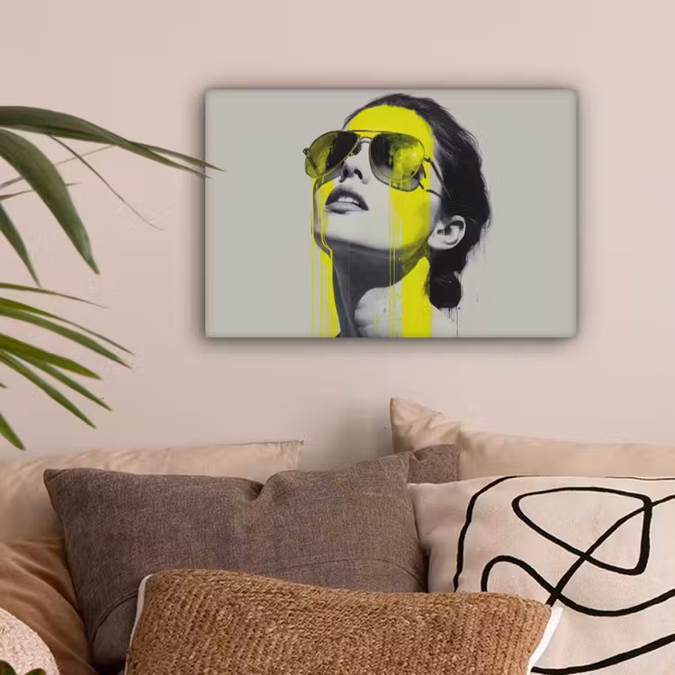 Vrouw - Bril - Verf canvas 2cm klein -sfeer1