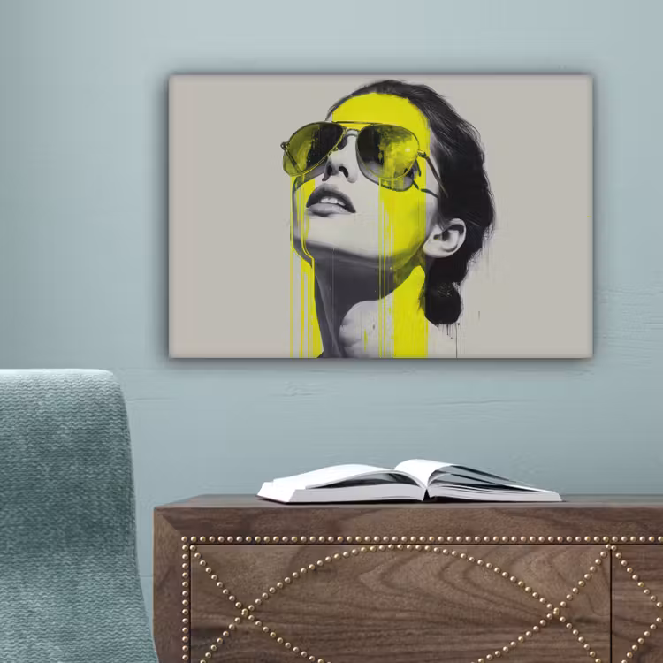 Vrouw - Bril - Verf canvas 2cm klein -sfeer4