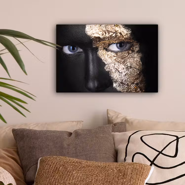 Vrouw - Goud - Black and Gold canvas 2cm klein -sfeer1