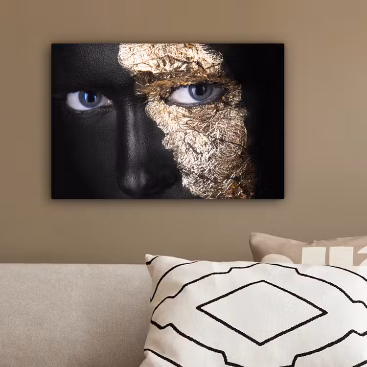 Vrouw - Goud - Black and Gold canvas 2cm klein -sfeer3