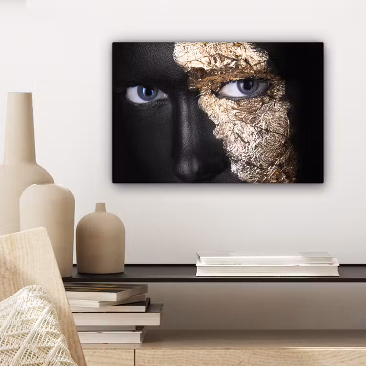 Vrouw - Goud - Black and Gold canvas 2cm klein -sfeer6
