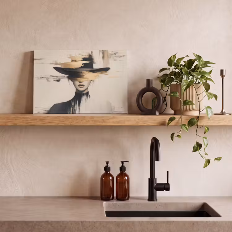 Vrouw - Hoed - Verf canvas 2cm klein -sfeer3