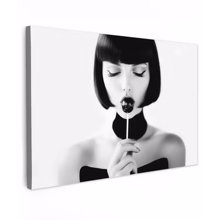 Vrouw - Lolly - Zwart - Wit canvas 2cm klein -z3d