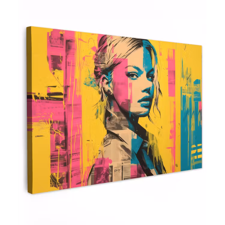 Vrouw - Verfstrepen - Gekleurd canvas 2cm klein -z3d