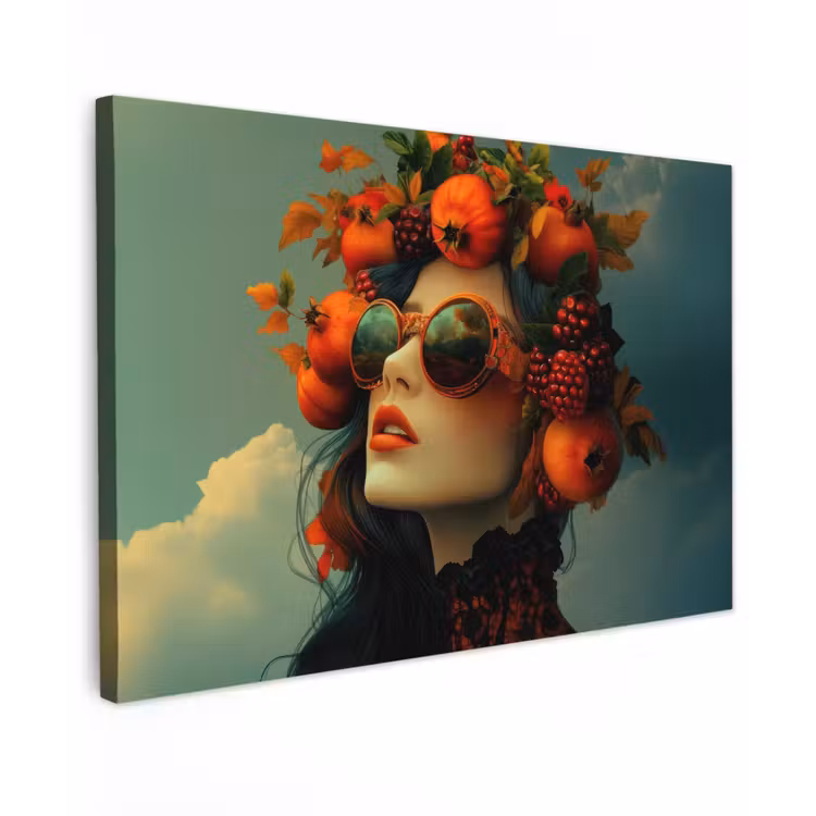 Vrouw - Granaatappel - Herfst - Zonnebril canvas 2cm klein -z3d