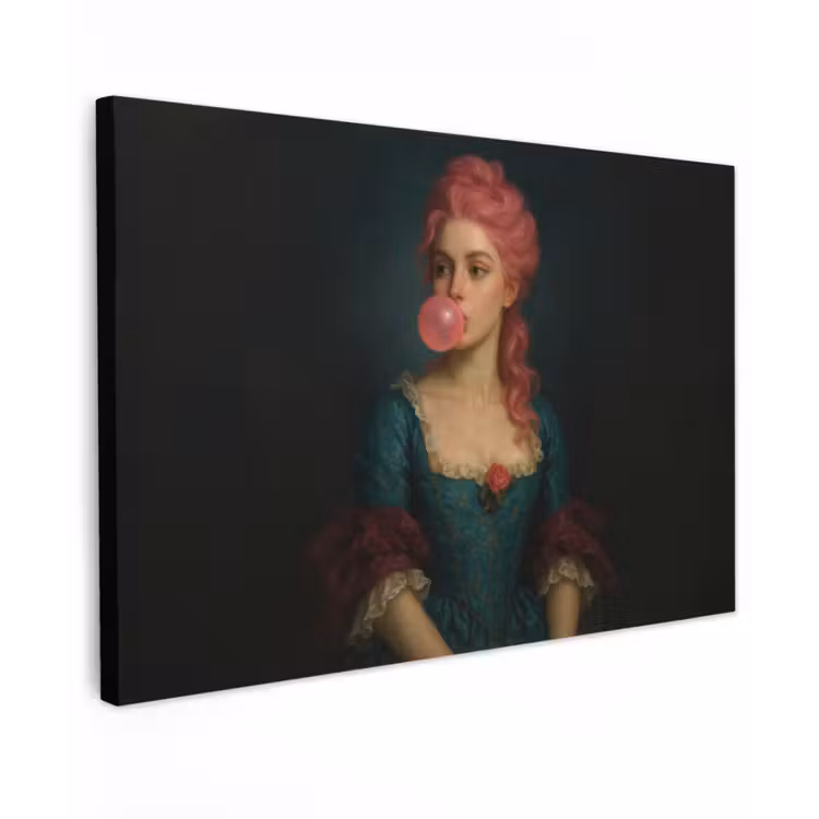 Vrouw - Portret - Kauwgombel canvas 2cm klein -z3d