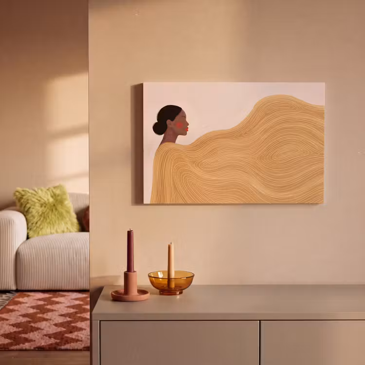Vrouw - Profiel - Modern - Abstract - Kunst canvas 2cm klein -sfeer1