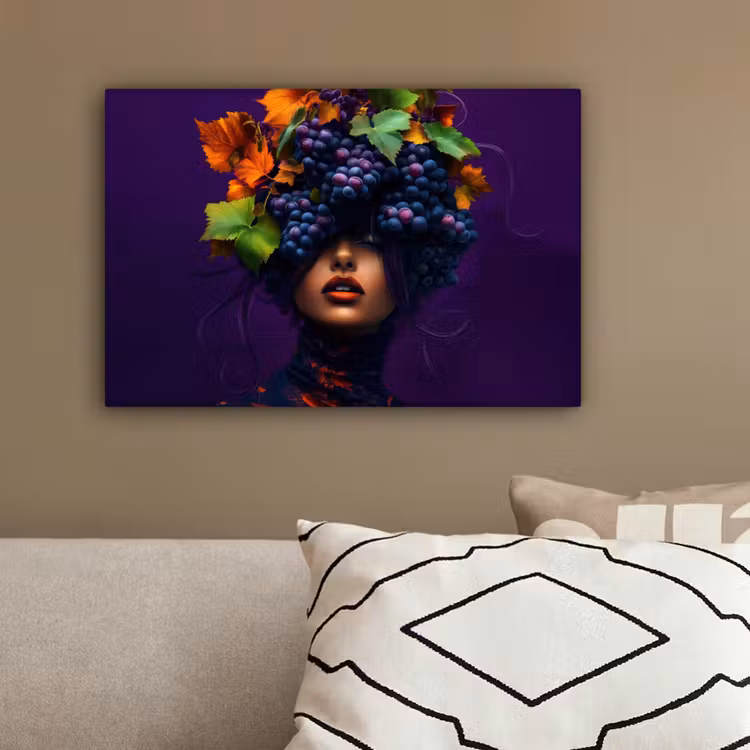 Vrouw - Paars - Druiven canvas 2cm klein -sfeer3