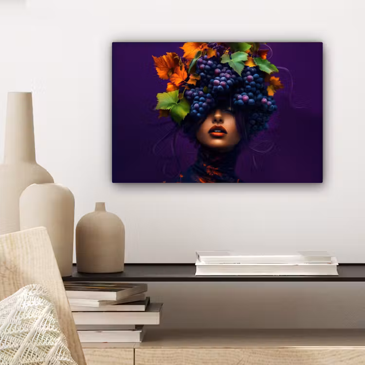 Vrouw - Paars - Druiven canvas 2cm klein -sfeer6