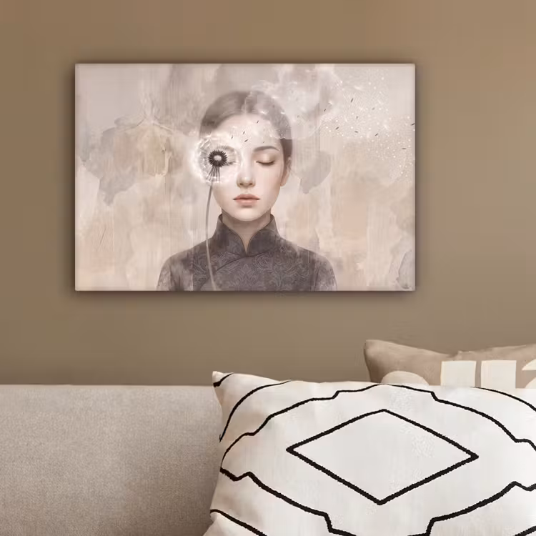 Vrouw - Sereen - Grijs canvas 2cm klein -sfeer3