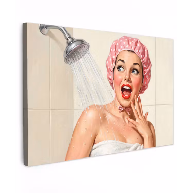 Vrouw - Douche - Roze canvas 2cm klein -z3d