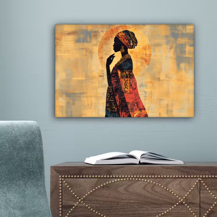 Vrouw - Silhouet - Patronen - Sierlijk canvas 2cm klein -sfeer4