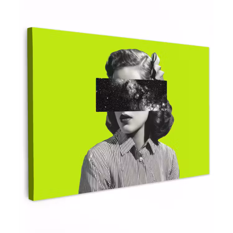 Vrouw - Sterrenhemel - Groen canvas 2cm klein -z3d