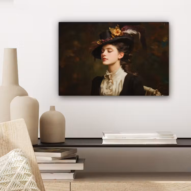 Vrouw - Victoriaans - Portret canvas 2cm klein -sfeer6