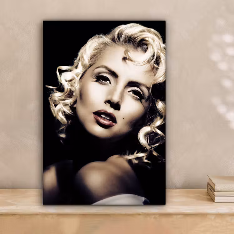 Vrouw - Vintage - Lippenstift - Blond - Krullen canvas 2cm klein -sfeer1