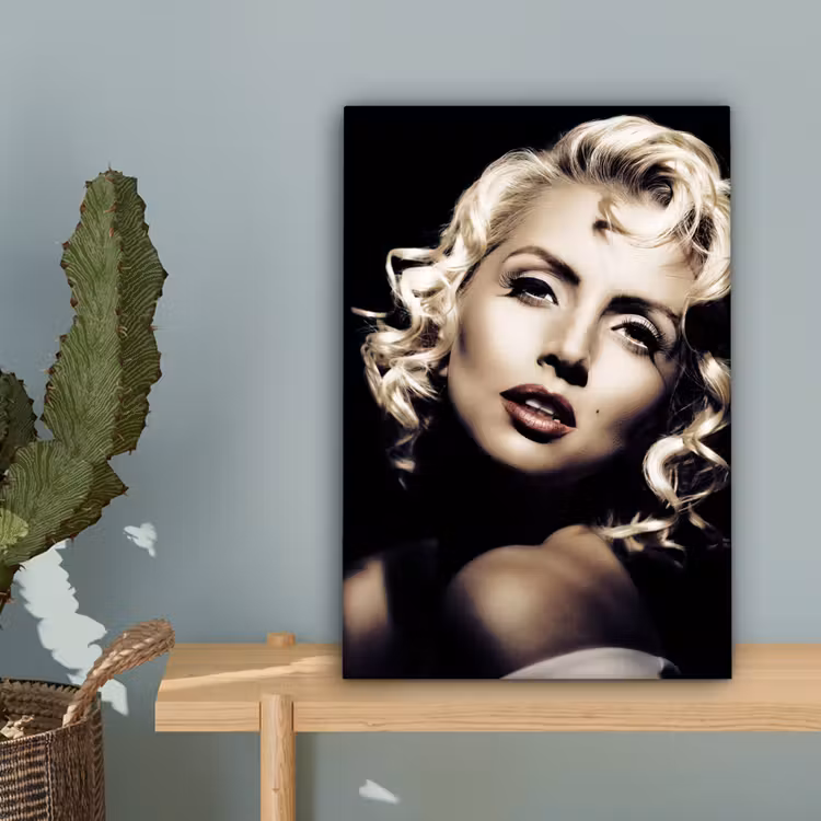 Vrouw - Vintage - Lippenstift - Blond - Krullen canvas 2cm klein -sfeer4
