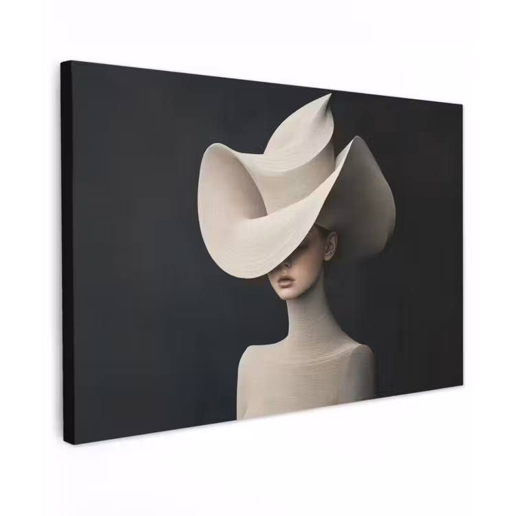 Vrouw - Golvende - Hoed canvas 2cm klein -z3d