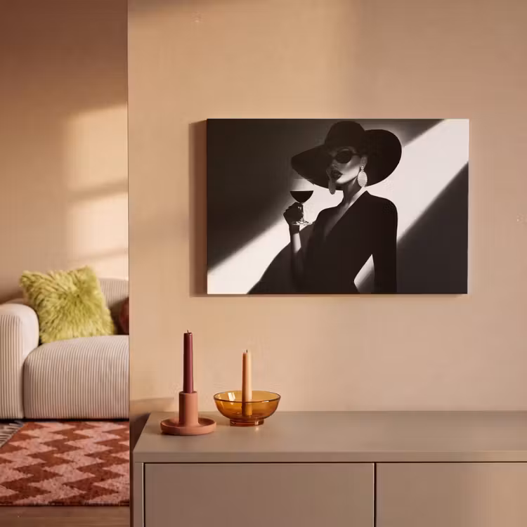 Vrouw - Wijn - Chic canvas 2cm klein -sfeer1