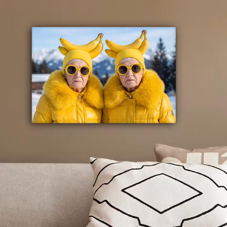 Vrouwen - Bananen - Geel canvas 2cm klein -sfeer3