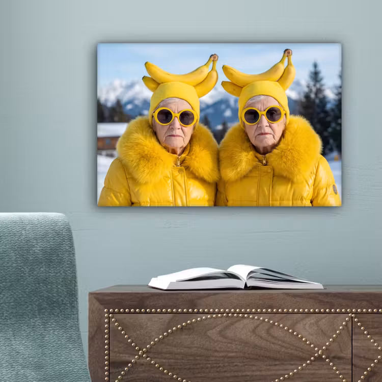 Vrouwen - Bananen - Geel canvas 2cm klein -sfeer4