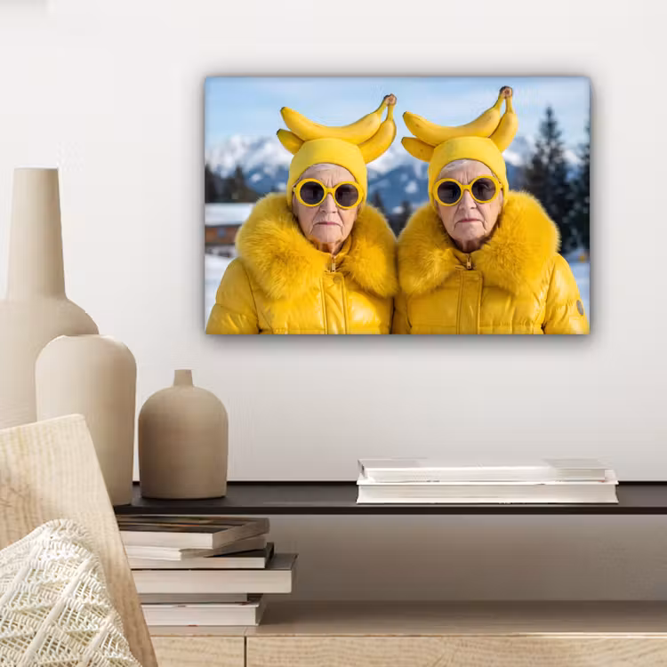 Vrouwen - Bananen - Geel canvas 2cm klein -sfeer6