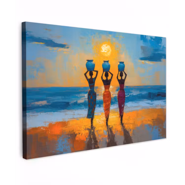 Vrouwen - Strand - Zondsondergang canvas 2cm klein -z3d
