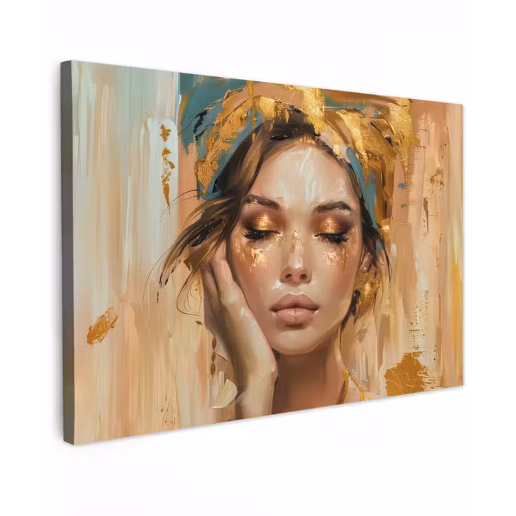 Vrouwen - Portret - Luxe - Goud canvas 2cm klein -z3d
