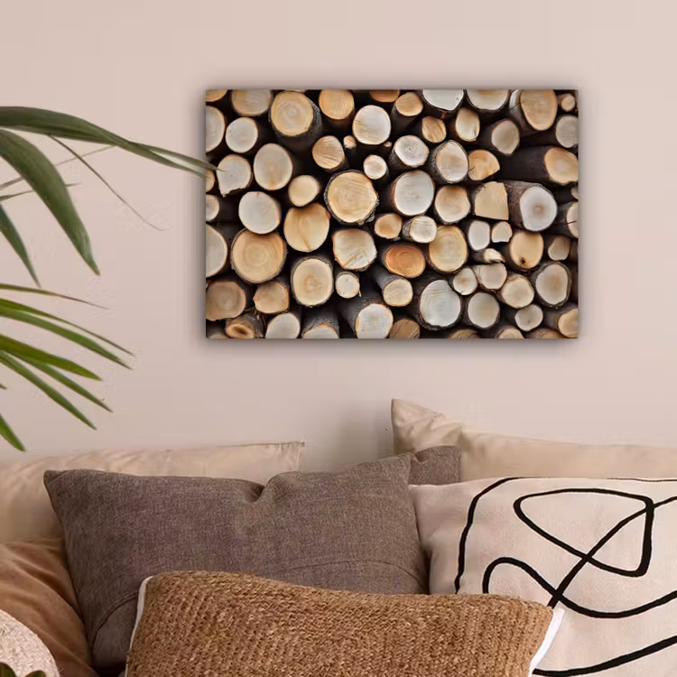 Hout - Boomstammen - Textuur canvas 2cm klein -sfeer1