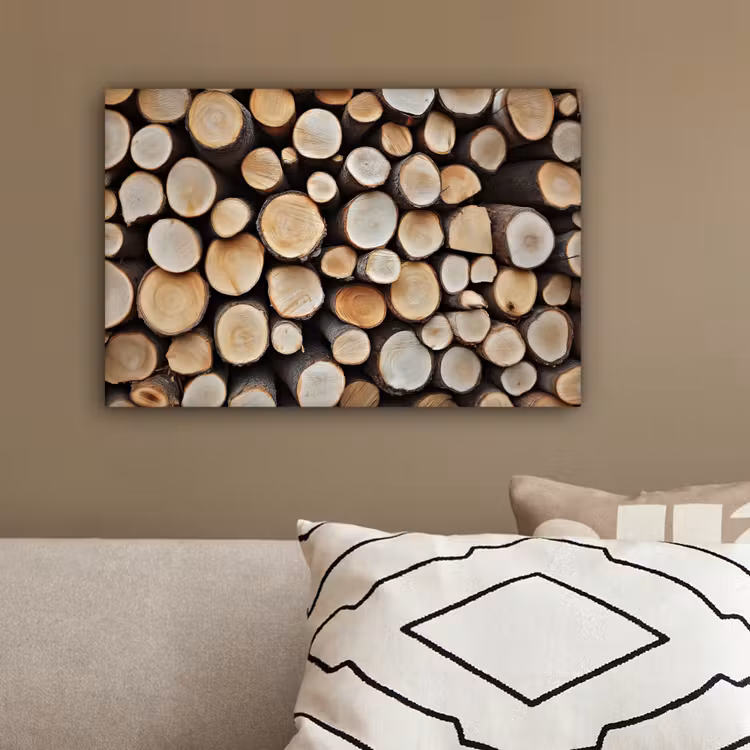 Hout - Boomstammen - Textuur canvas 2cm klein -sfeer3
