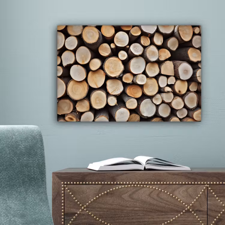 Hout - Boomstammen - Textuur canvas 2cm klein -sfeer4