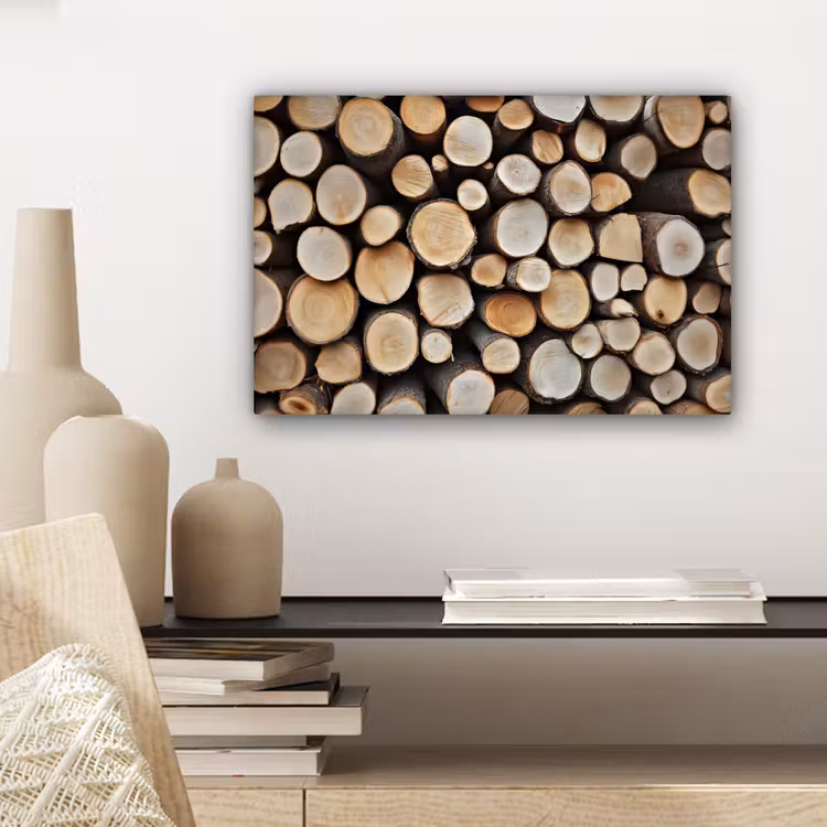 Hout - Boomstammen - Textuur canvas 2cm klein -sfeer6